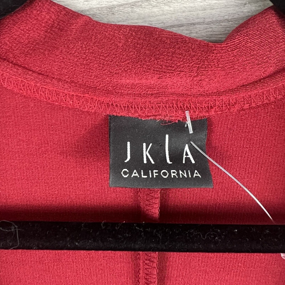 Jkla California Dress Womens M Red Stretch Faux Wrap Collard Vintage Sleeveless - Picture 3 of 11